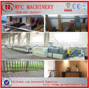 WPC línea de producción de madera de plástico compuesto de la línea de producción de muebles al aire libre